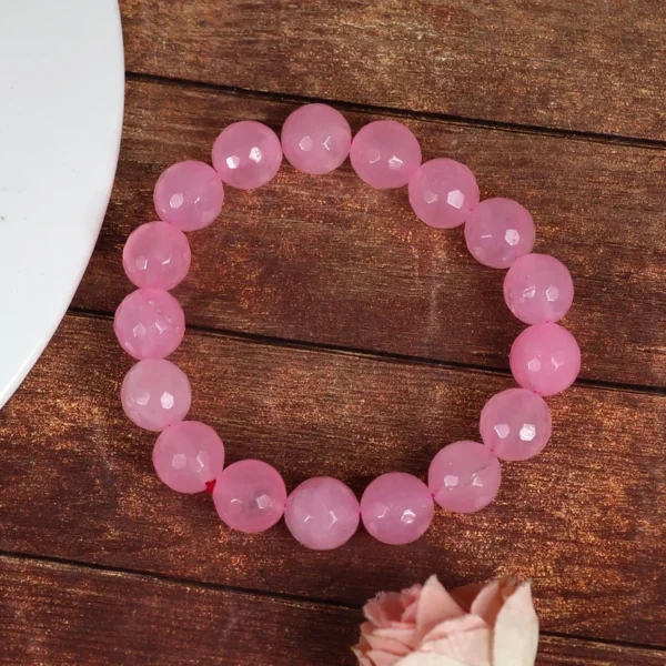 Rose Quartz Diamond Beads Bracelet