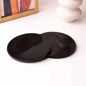 Natural Black Tourmaline Coaster Plate  3-3inch